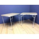 Two modern folding picnic tables