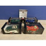 A collection of 4 boxed, Special edition Maisto, Jaguar XK8. 1:18; Burago Jaguar SS 100 (1937);