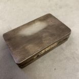 A sterling silver engine turned snuff box with gilt interior, retailed by Garrards & Co, by Plante &