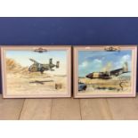 Two oil on canvas, of military interest, signed Jon Brooks and Fraser, each with Air Force cloth