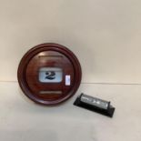 A vintage mahogany cased date roll and a smaller desk one