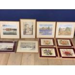 A large collection of 20th century picture and prints in glazed frames, of Countryside and Botanical