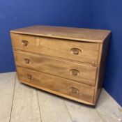 A small Ercol chest of 3 long drawers