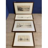 W L Wyllie, RA, English School, Dry point etching of Nautical scene PRINTS, in modern glazed frames,
