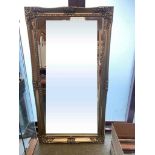 Very large hanging wall mirror, in modern gilt frame, 175cmH x 94cmW