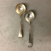 Pair of Georgian sauce ladles by Randall Chaterton, London 1815, 112g