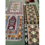 Four rugs: 78 x 158cm; 84 x 166cm; 182 x 108cm; 102 x150cm; All being sold on behalf of Charity, see