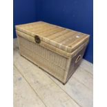 Decorative cane wicker work storage trunk