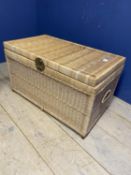 Decorative cane wicker work storage trunk