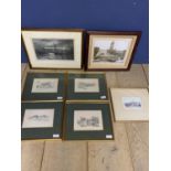 Quantity of glazed and framed prints, mainly of nautical scenes