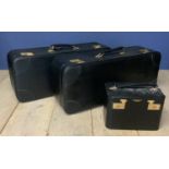 Three pieces of luggage/suitcase/holdall, stamped Aston Martin