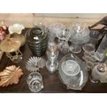 Quantity of glasswares to include vases, dishes, bowl, decorative glass ornaments etc