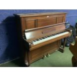 Upright piano in walnut case by Collard & Collard 144x58x129 cm high