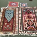 Qty of 2 large and 2 small rugs; 109 x 160cm; 100 x 157cm; 33 x 44cm; 44 x 61cm; All being sold on