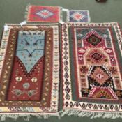 Qty of 2 large and 2 small rugs; 109 x 160cm; 100 x 157cm; 33 x 44cm; 44 x 61cm; All being sold on