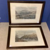 Pair of coloured engraving prints , titled hair hunting , engraved by R G Reeve, published