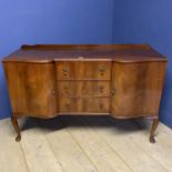 Mahogany dining room sideboard, with green baize lined drawers, 138cm Long approx