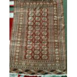 A small brown ground Braun rug purchased in Bahraine, vendor said their father bought it from the