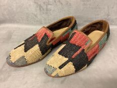 Pair of size 9, Farquar Trading kelim shoes, see images for condition