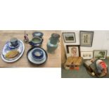 Quantity of general items, including china, pictures, hats bric a brac etc, as found, clearance