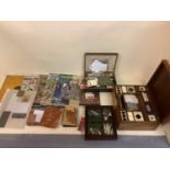 Vintage needlework collection, including A Roman needle, a fitted needlwork box with contents,