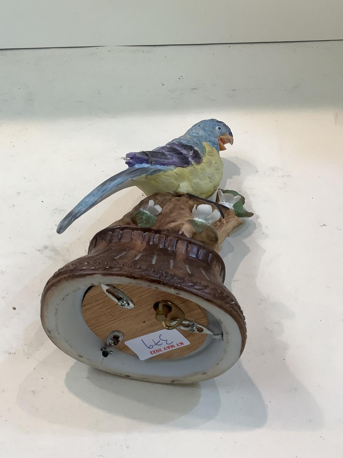 A musical ceramic figurine of a bird in a tree (winder to base. Playing "Raindrops keep falling on - Image 7 of 7