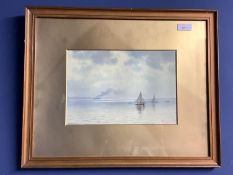 M Snape, C20th English School, watercolour of a nautical scene in gilt glazed frame, 19 x 27cm