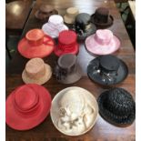 Selection of 14 ladies hats, new and nearly new, including a Rachel Trevor-Morgan, and a Philip