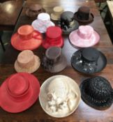 Selection of 14 ladies hats, new and nearly new, including a Rachel Trevor-Morgan, and a Philip
