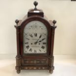 A good mahogany cased and brass inlaiddouble fusee Bracket clock, by Grant, London, flanked with