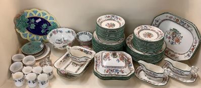 Copeland Spode Chinese Rose pattern part dinner service, including plates, jugs, tureens and