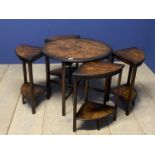 Art deco style nest of tables. Some wear
