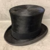 A Gentlemans silk top hat, by Patey, condition fair, some minor wear with use - see images for