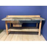 Large vintage work bench, as found