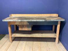 Large vintage work bench, as found