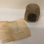 A stone pot, made from a part of the structure of Houses of Parliamend damaged by enemy air raids on