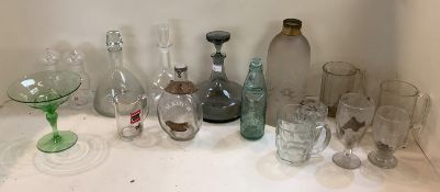 Quantity of glassware to include modern decanters, a pair of Dartington lidded jugs and a Dimple