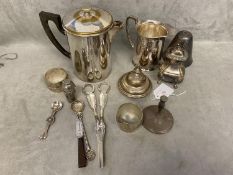 Collection of white metal and electroplated items