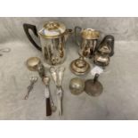 Collection of white metal and electroplated items