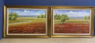 JOSHUA JOSHUA, Views of Provenance, one and two, a pair of oil on canvases of country scenes, in the