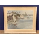 Glazed framed print by William Russell Flint RA (1880-1969), published by Frost and Reed, signed