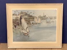 Glazed framed print by William Russell Flint RA (1880-1969), published by Frost and Reed, signed