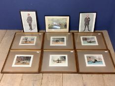 Set of 6 coloured engraving plates, drawn and engraved John Fielding, coloured etchings,
