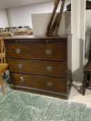 Mahogany chest of 3 drawers, with slide, as found