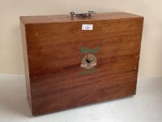Large wooden box "Ellans Bantram Duplicator No 2 Model - an old printing box - much wear