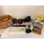 A box of Vintage Camera and Photography , and slides etc