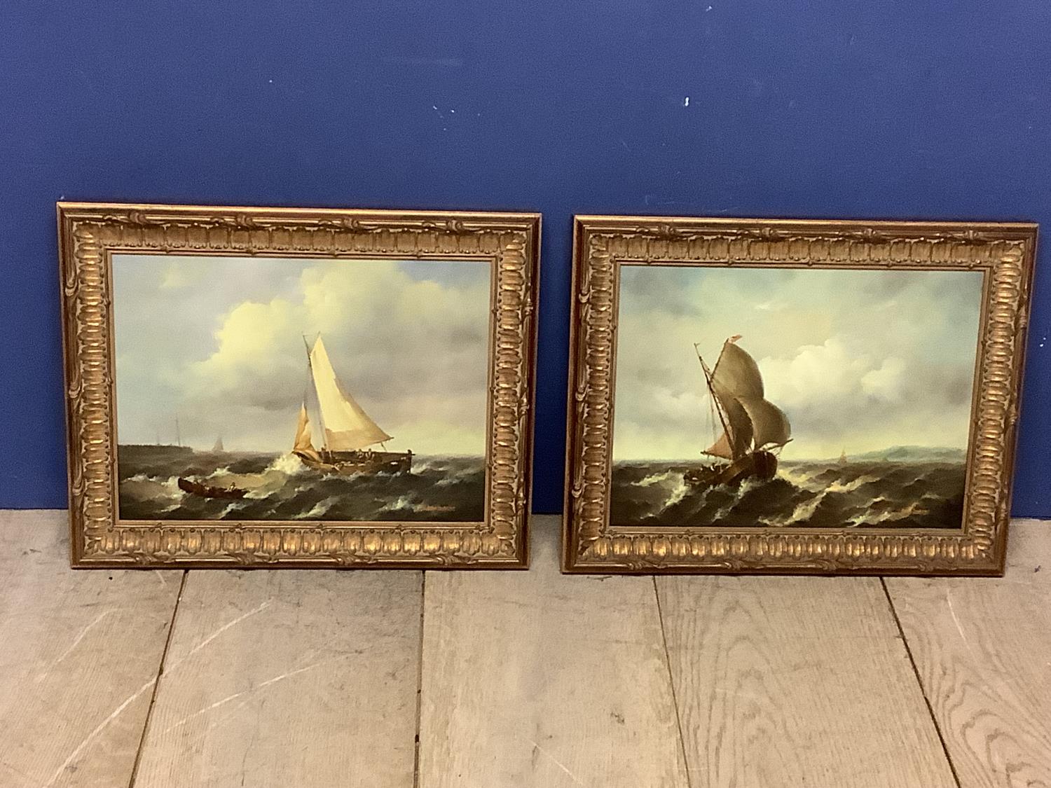 Jean Laurent (French School 1898-1988)A pair of oil on board, maratime studies . Both signed lower
