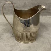 Georgian sterling silver cream jug with half reeded decoration by Robert & David Hennel, 1815, 176g