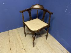 Edwardian mahogany and inlaid corner chair