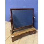 A dressing table swing toilet mirror, faded